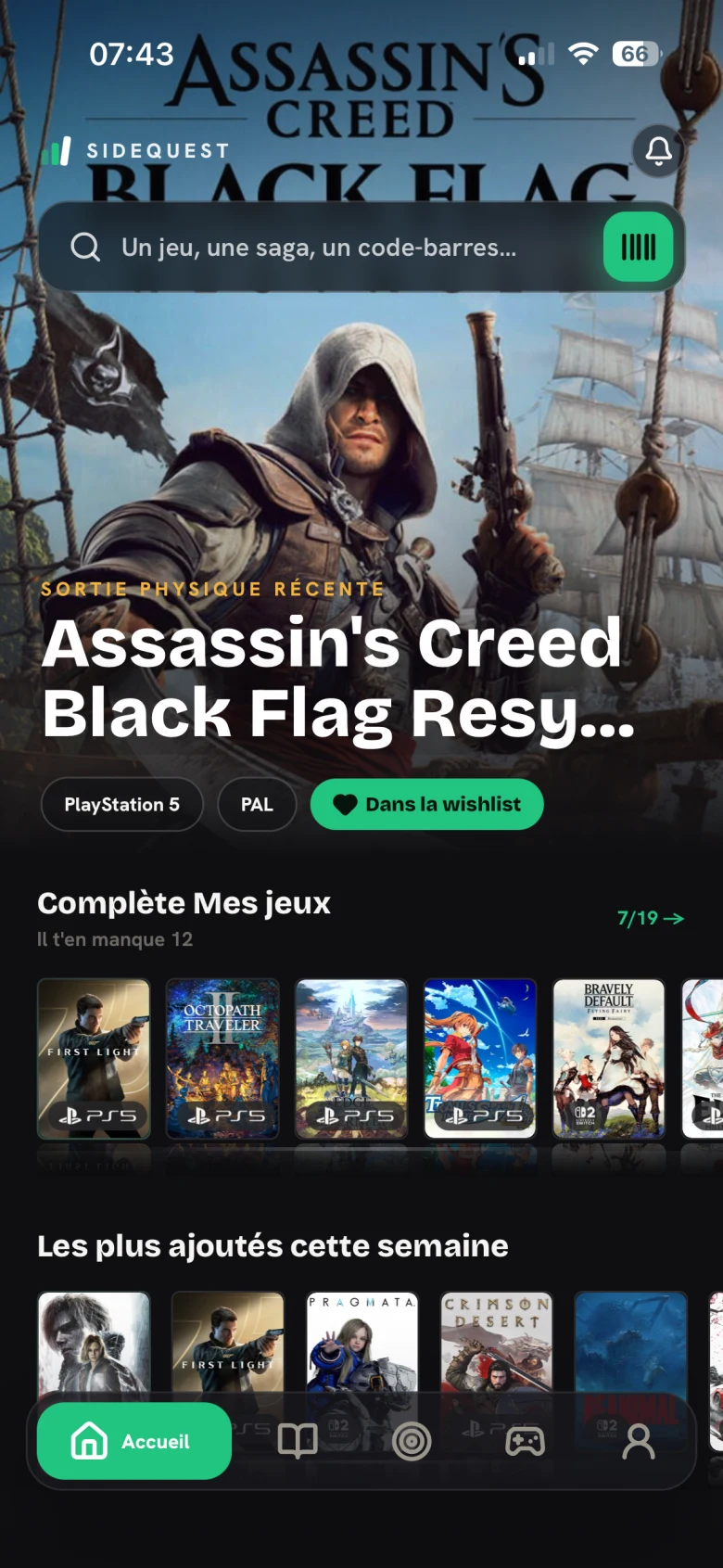 La vitrine SideQuest et ses recommandations