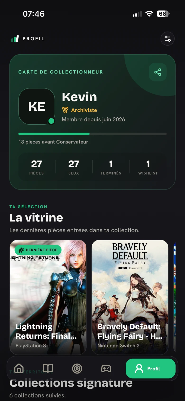 La carte de collectionneur SideQuest